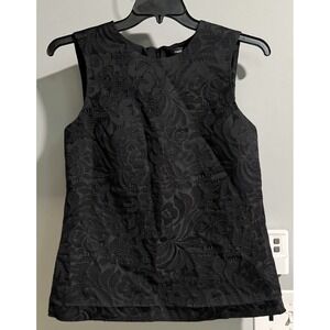 Theory Top Shell C Aster Jacquard‎ Blouse Sleeveless Textured Floral Medium